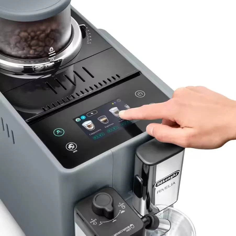 makinë kafeje DeLonghi Rivelia EXAM440.55.G 19 bar, ekran TFT me ngjyra 3.5", Bean Switch, LatteCrema Hot, Pebble Blue