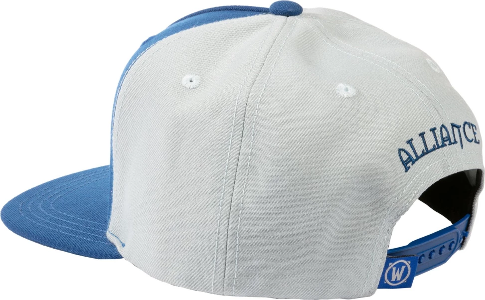Kapelë snapback Jinx World of Warcraft Alliance, emblem lëkure sintetike, 56 cm, blu/gri