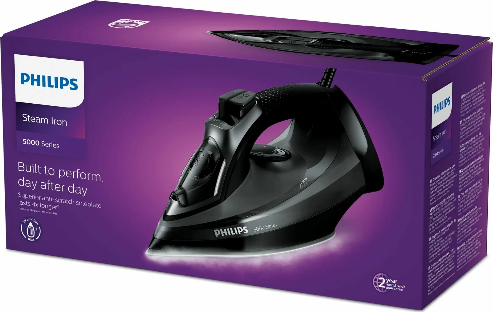 Hekur me avull Philips DST5040/80 2600W, 320ml, SteamGlide Pro, e zezë
