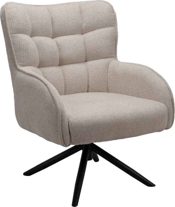 Karrige rrotulluese Fremilia, stof gri-bezhë, 75x80x94cm