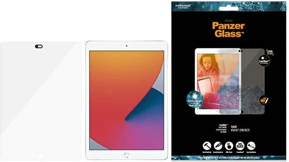 Xham i temperuar PanzerGlass E2E Super+ me mbulesë kamere për iPad 10.2"
