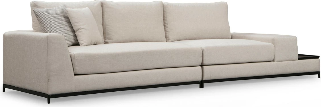 Divan katër vendesh, ngjyrë bezhë, me tavolinë anësore, Atelier del Sofa