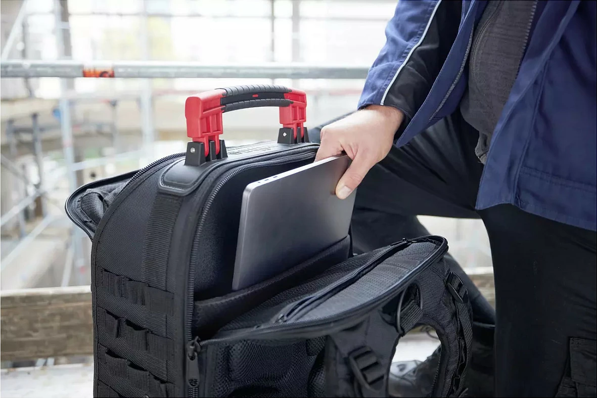 Çantë shpine për vegla Wiha Werkzeugrucksack Electric, e zezë/kuqe