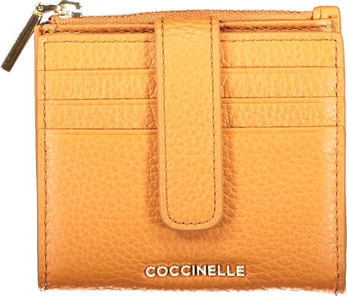 Portofol për femra COCCINELLE Metallic Soft Wallet, portokalli