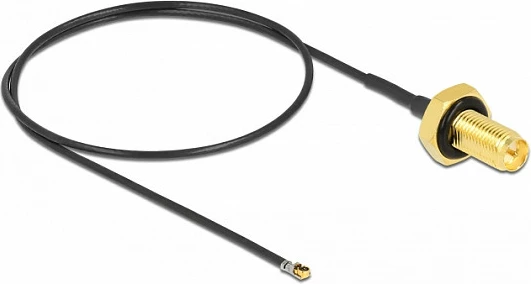 Kabllo antene DeLOCK 12659, RP-SMA në MHF 4L LK, 0.35 m, e zezë