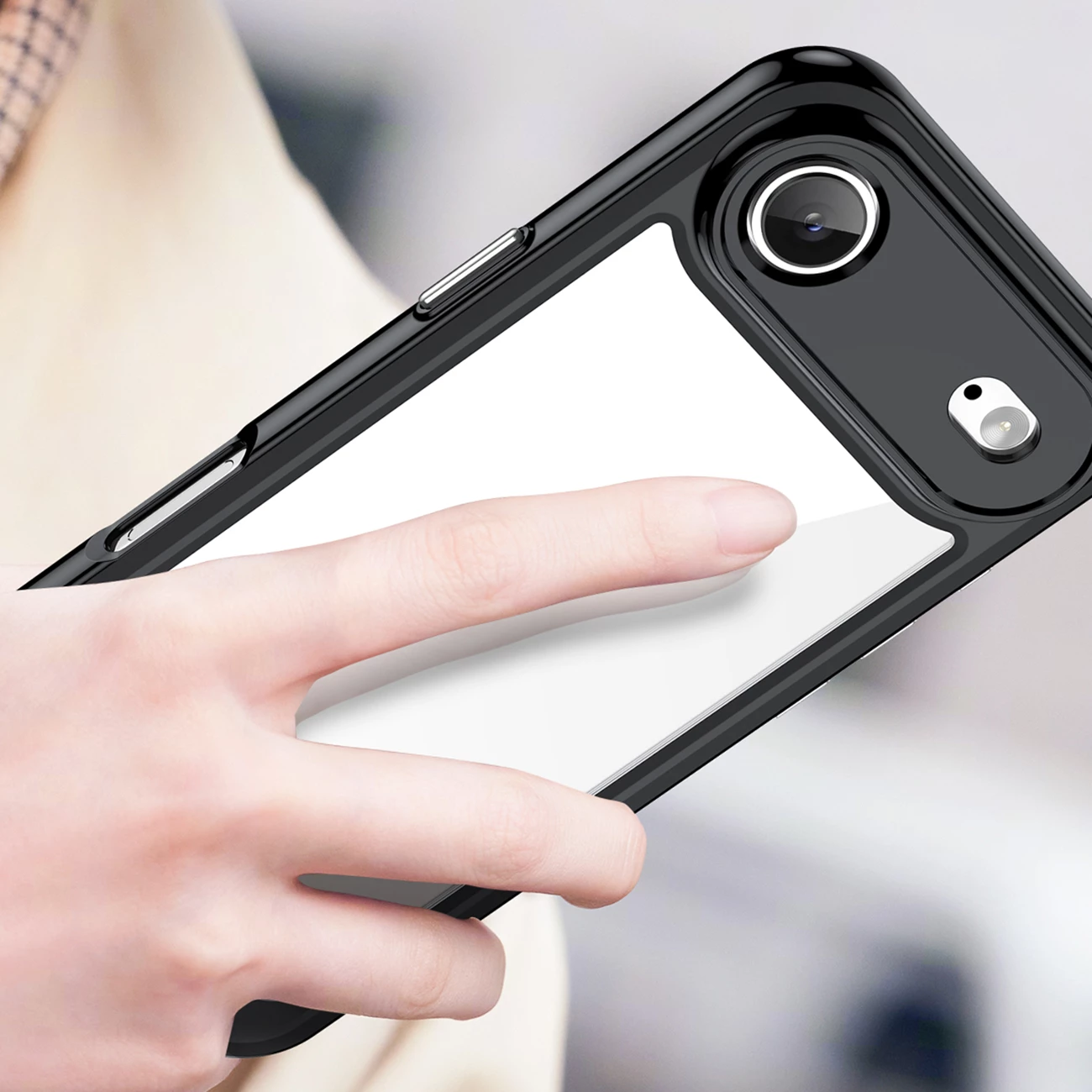 Mbështjellës Hurtel Outer Space për iPhone 17 Air, MagSafe, i zi transparent