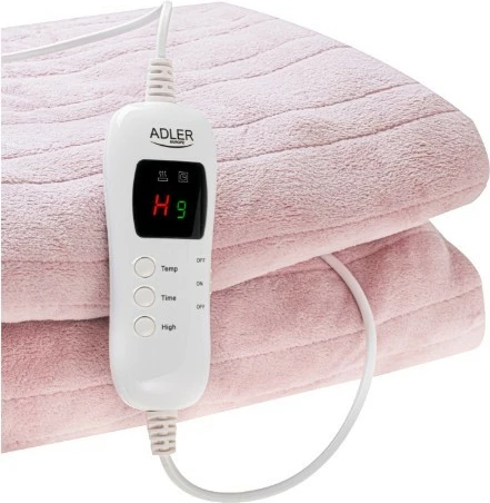 Batanije elektrike, Adler, AD 7443, 160 x 180 cm, 7 nivele me HIGH/LOW, timer 1-9h, telekomandë LCD, 120 W, polar, rozë
