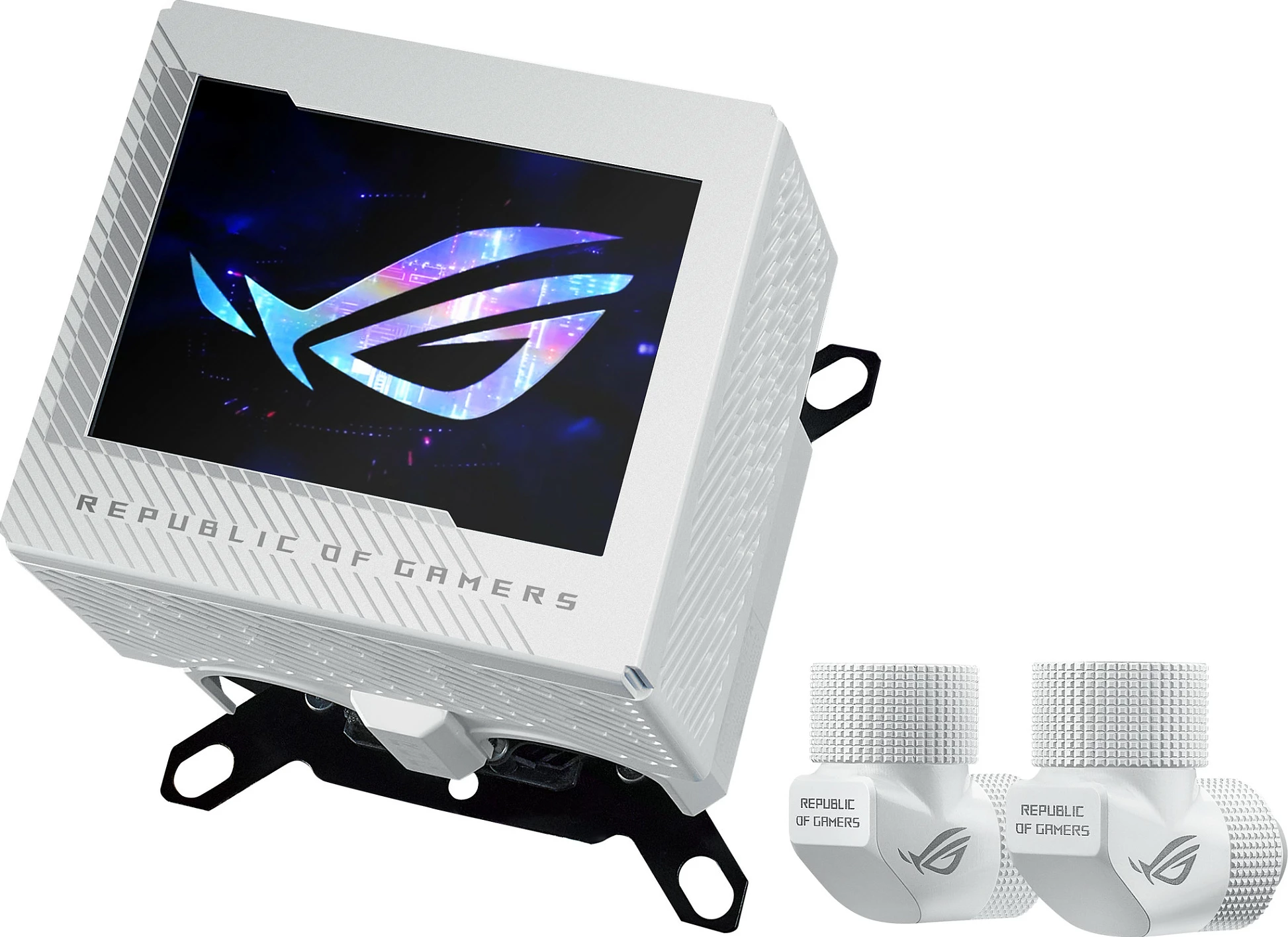 Ftohës uji (waterblock) për CPU ASUS ROG Ryujin III WB, LCD, për Intel/AMD, i bardhë