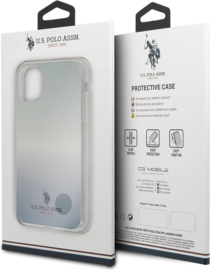 Mbështjellës U.S. Polo Assn. USHCN58TRDGLB për iPhone 11 Pro, Pattern Gradient, Kaltër