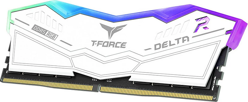 RAM Memorje Team Group T-Force Delta RGB DDR5 32GB (2x16GB) 6400MHz CL32, e bardhë