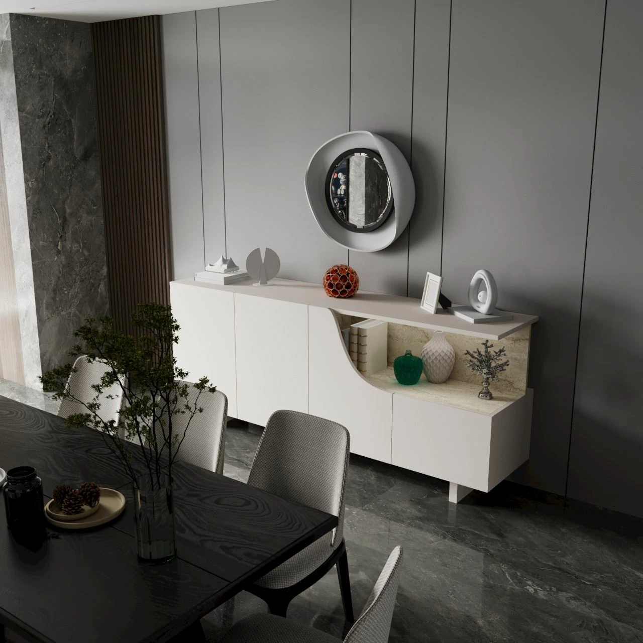 Konsol Skye Decor, Line, bezhë