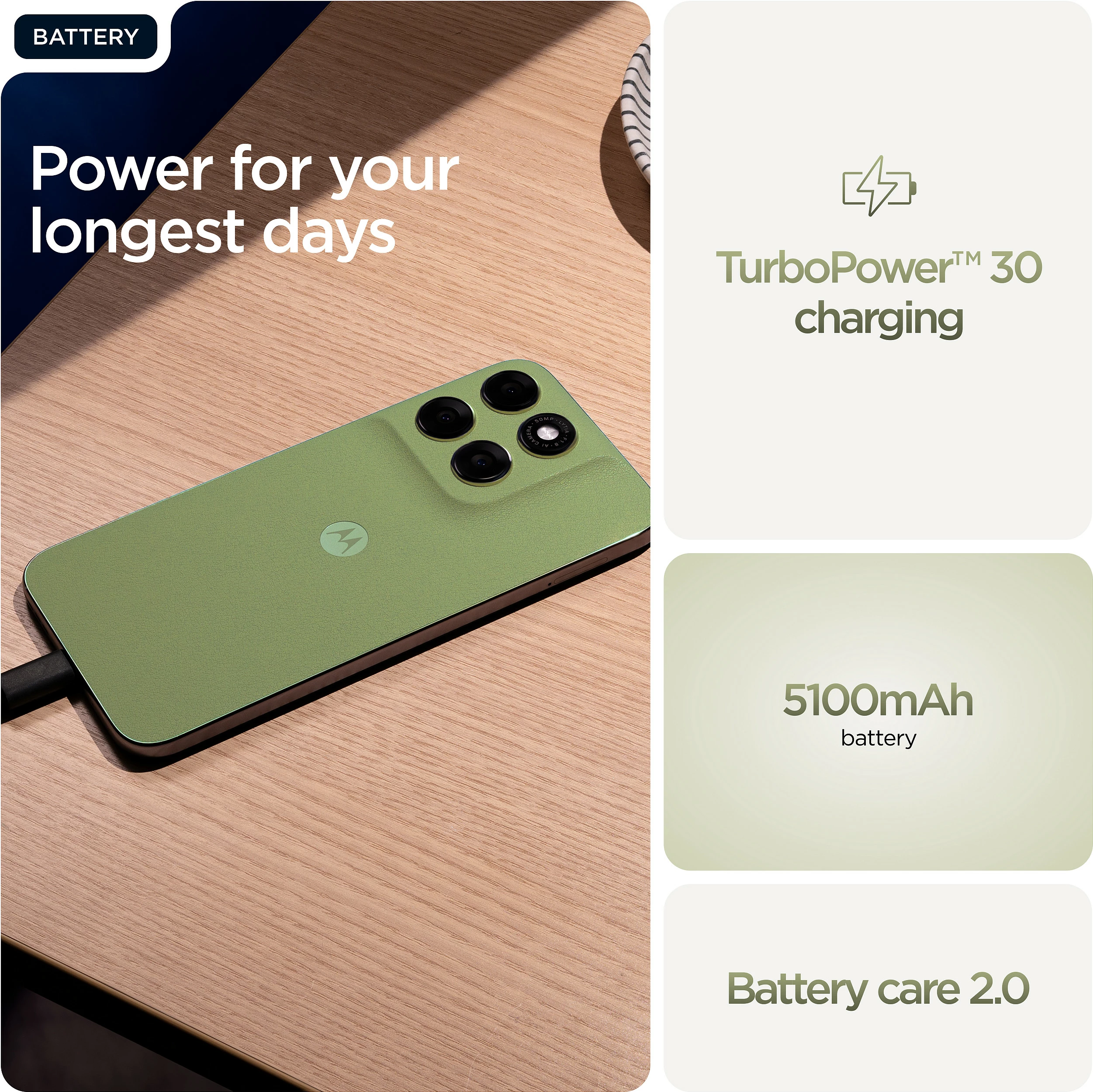 Celular Motorola moto g67, 6.8", 4GB RAM, 128GB, 5G, 50MP, PANTONE Nile Green