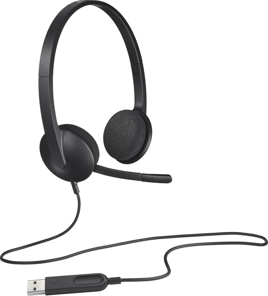 Logitech H340 USB Computer Headset Wired Head-band Office/Call center USB Type-A Black