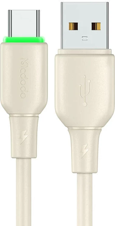 Kabllo USB në USB-C Mcdodo CA-4750 me dritë LED, 1.2m, bezhë