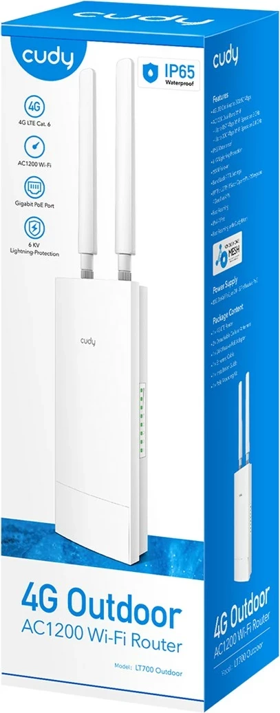 Router wireless Cudy LT700, Gigabit Ethernet, Dual-band, 4G, Bardhë