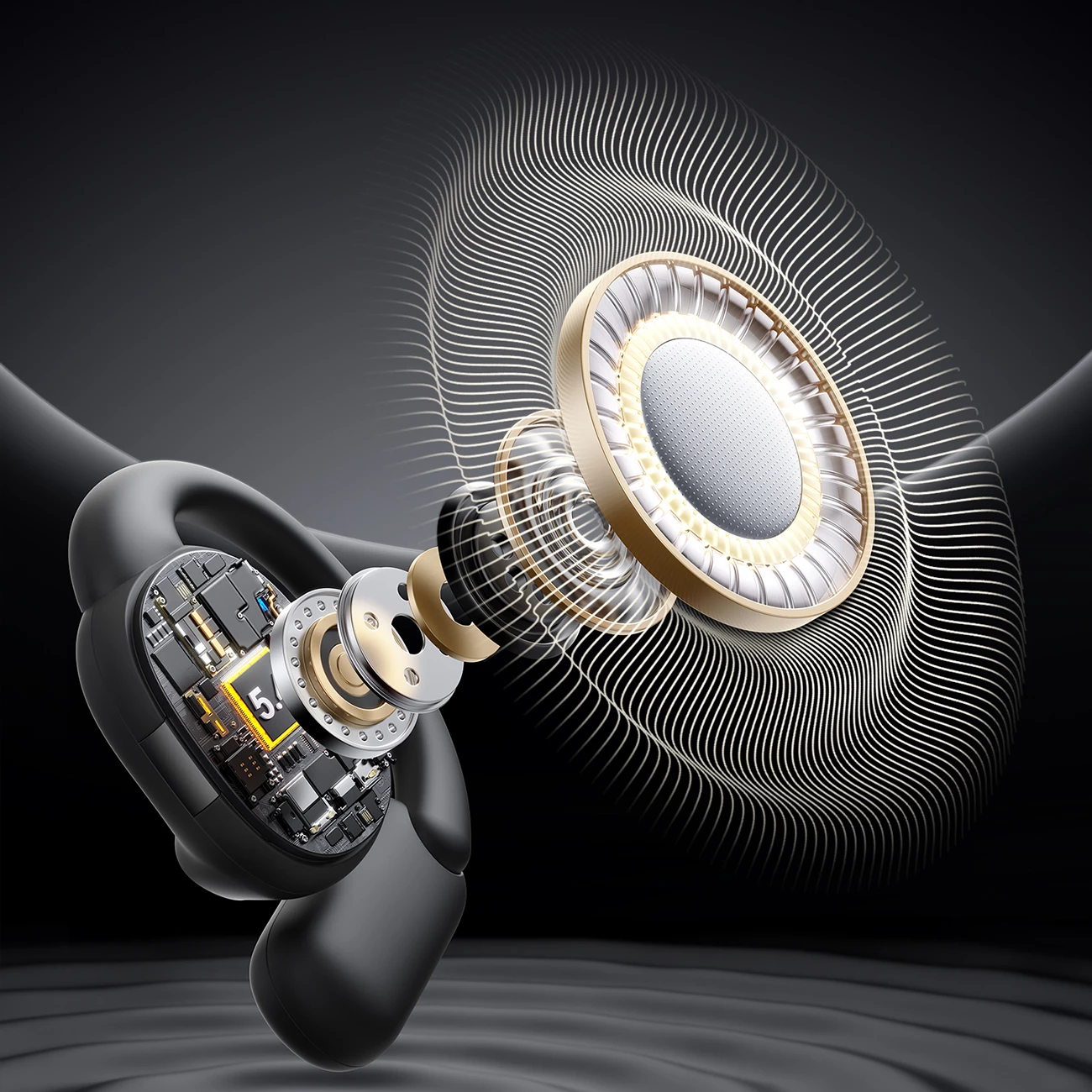 Kufje TWS open-ear Joyroom JR-OE4 Bluetooth 5.4, AAC/SBC, drajver 16mm, IPX4, USB-C, 12.5h/50h, të zeza