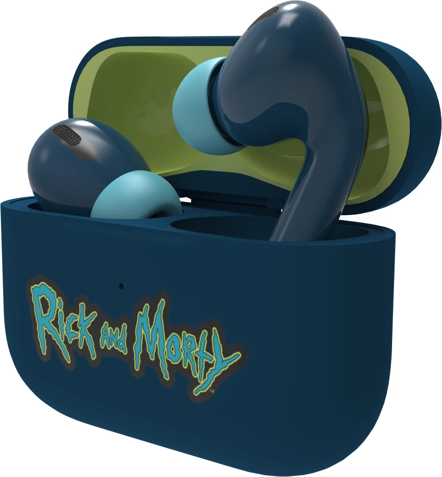 Kufje Moye Rick and Morty True Wireless, Bluetooth 5.4, USB-C, 4 orë, blu e errët