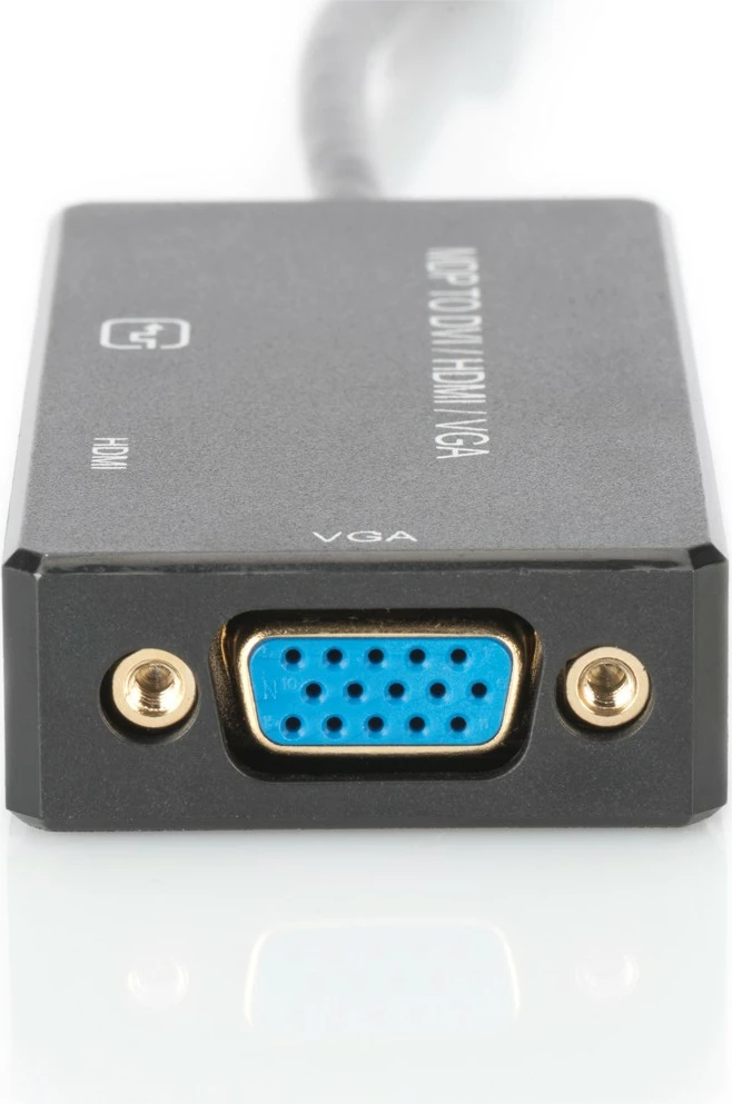 Kabllo konvertues Digitus mDP në DVI/HDMI/VGA, 0.2m, i zi