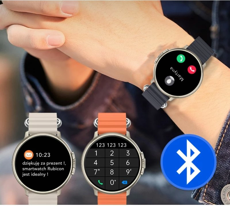 Smartwatch për femra Rubicon, titanium latte