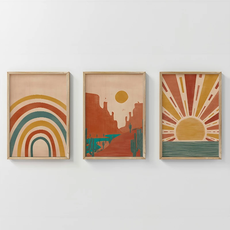 Dekor muri në kornizë Jecko triptik, printim digjital, shumëngjyrësh, 33x1.5x48cm