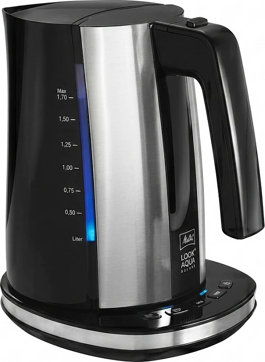 Çajnik elektrik Melitta Look Aqua Deluxe 1026-04, 1.7L, 2400W, inox/zi