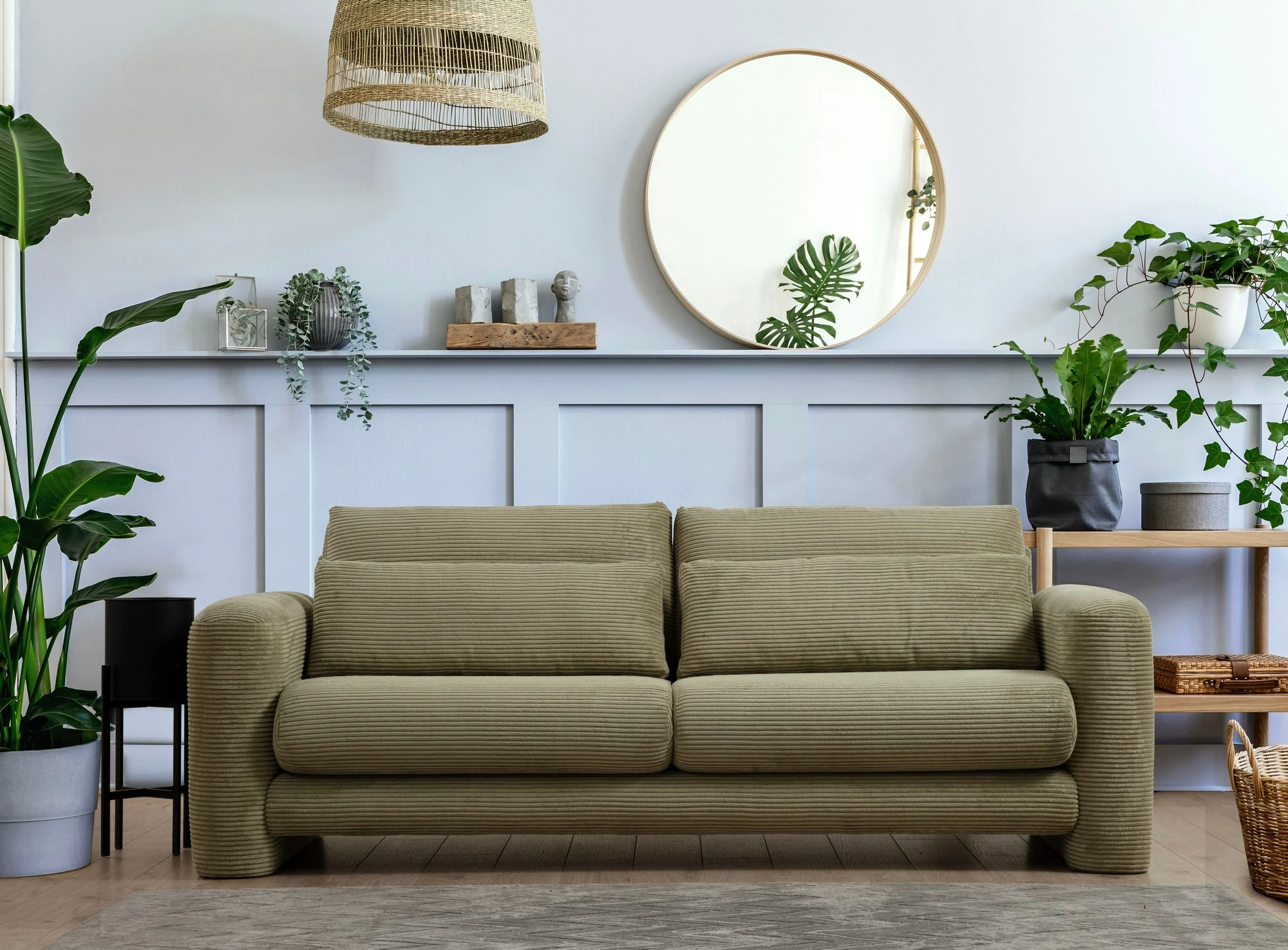 Divan treshe Atelier del Sofa, ngjyrë e gjelbër, Lily