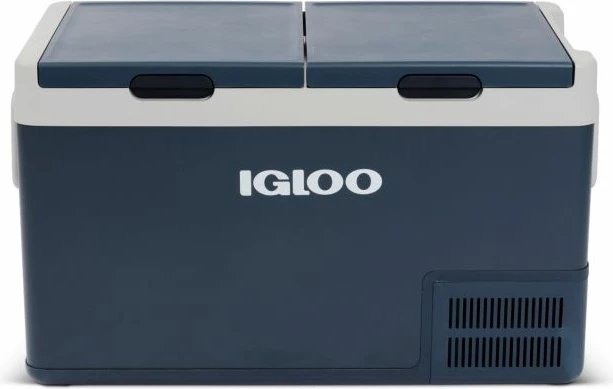 Frigorifer kompresor elektrik IGLOO ICF80DZ 78 L AC/DC (12/24V & 110-240V) dual-zone, blu/gri