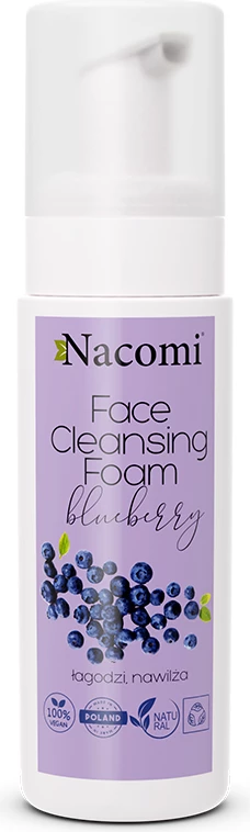 Shkumë pastruese për fytyrë Nacomi Blueberry Face Cleansing Foam për femra, 150ml