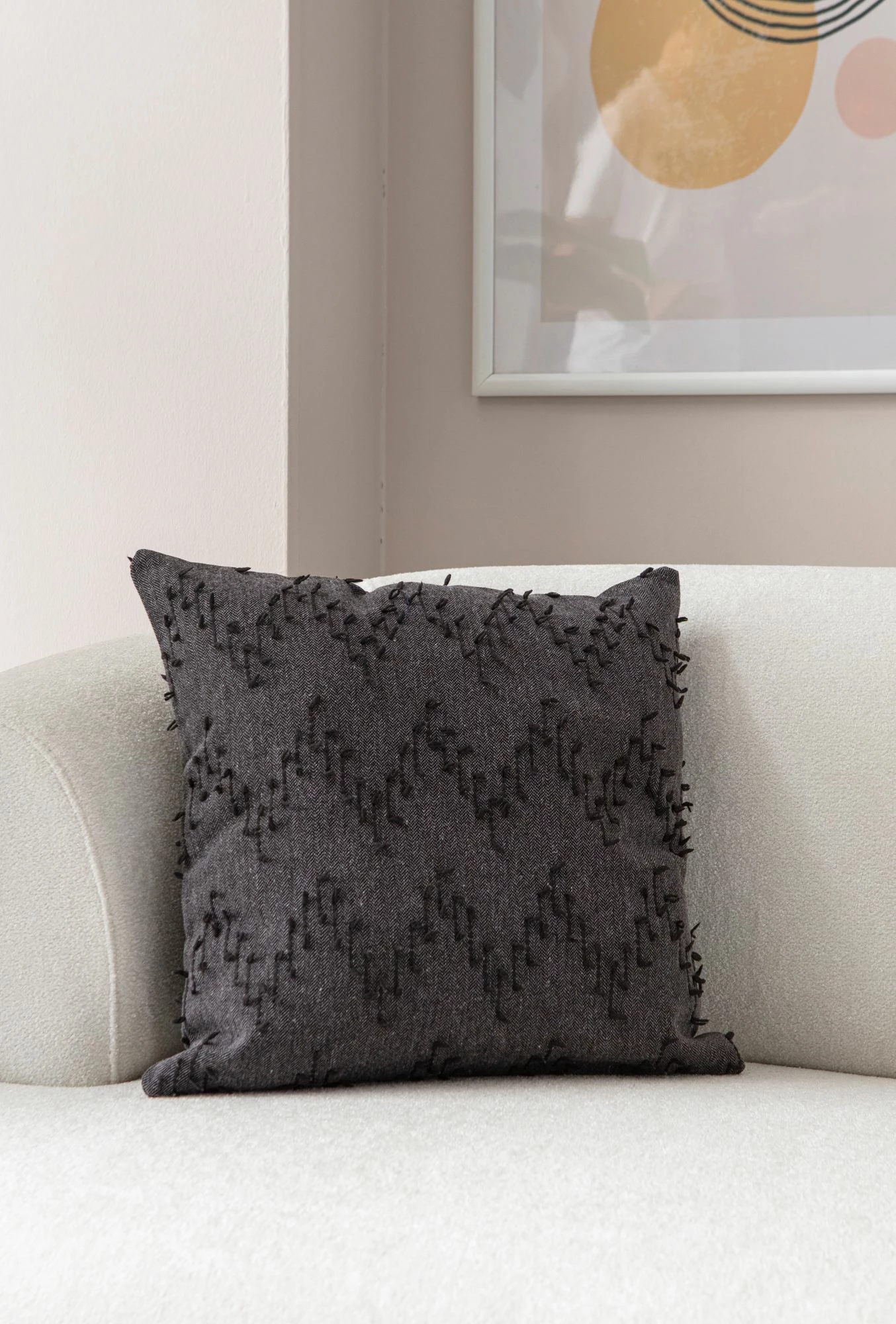 Jastëk mbulesë, ngjyrë e zezë, Evila Originals, Tuffet - Black v4, 43x43cm