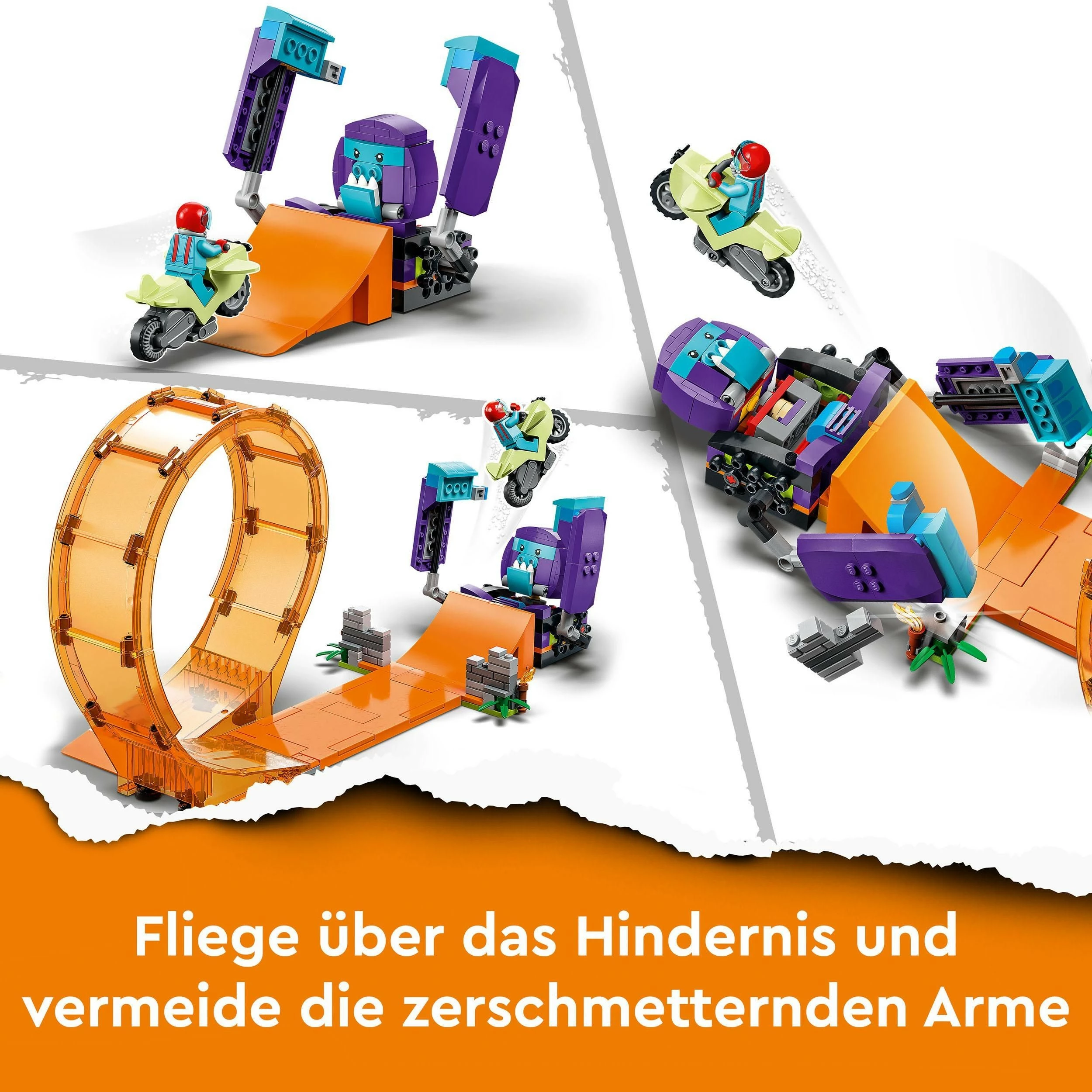 Set ndërtimi LEGO City Smashing Chimpanzee Stunt Loop, 226 pjesë, Multingjyrësh