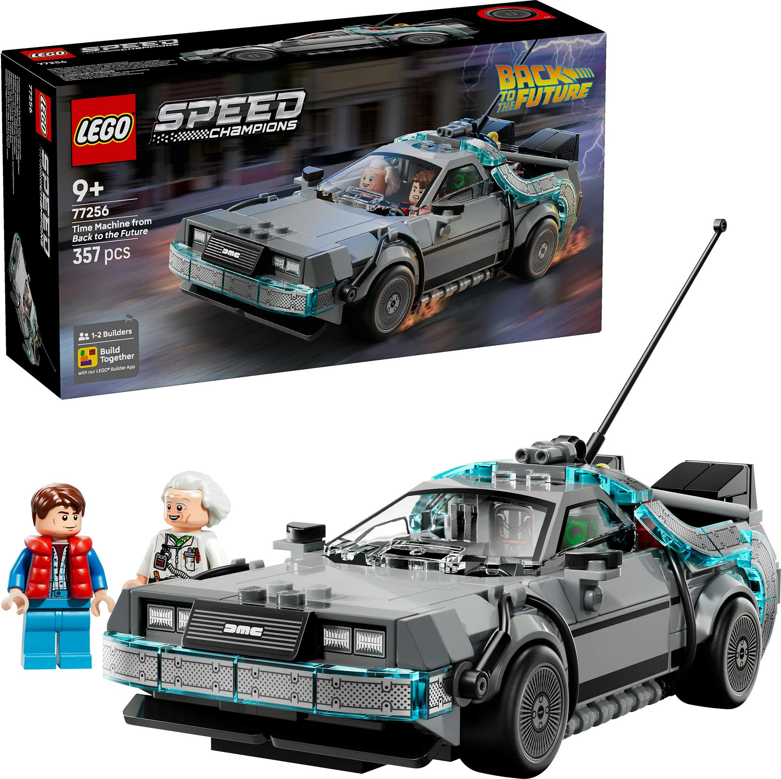 Set ndërtimi LEGO Speed Champions Time Machine Back to the Future 77256, 357 copë, multikolor