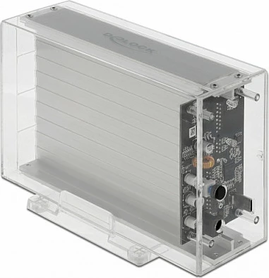 Kasë e jashtme DeLOCK Dual për 2x HDD/SSD SATA 2.5/3.5", USB-C, transparente