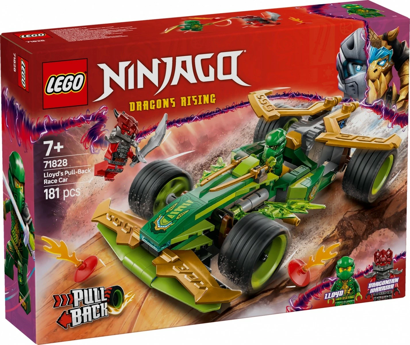 Set ndërtimi LEGO NINJAGO Lloyd's Race Car me pull-back motor, 181 pjesë, Jeshile