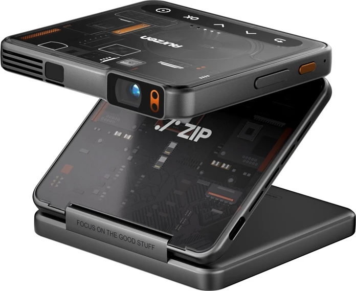 Projektor portativ i palosshëm Aurzen ZIP Cyber 720p DLP, 100 ANSI, bateri 5000 mAh, USB-C PD, i zi