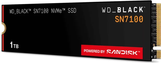 SSD disk SanDisk WD_BLACK SN7100 WDS100T4X0E 1TB M.2 2280 PCIe 4.0 NVMe 1.4, i zi