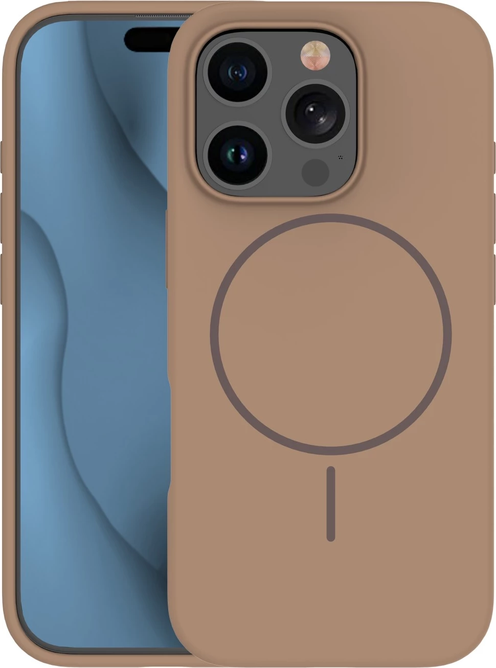 Mbështjellës MagSafe silikoni mat ONASI MagColor Pure Case 24090 për iPhone 17, kafe