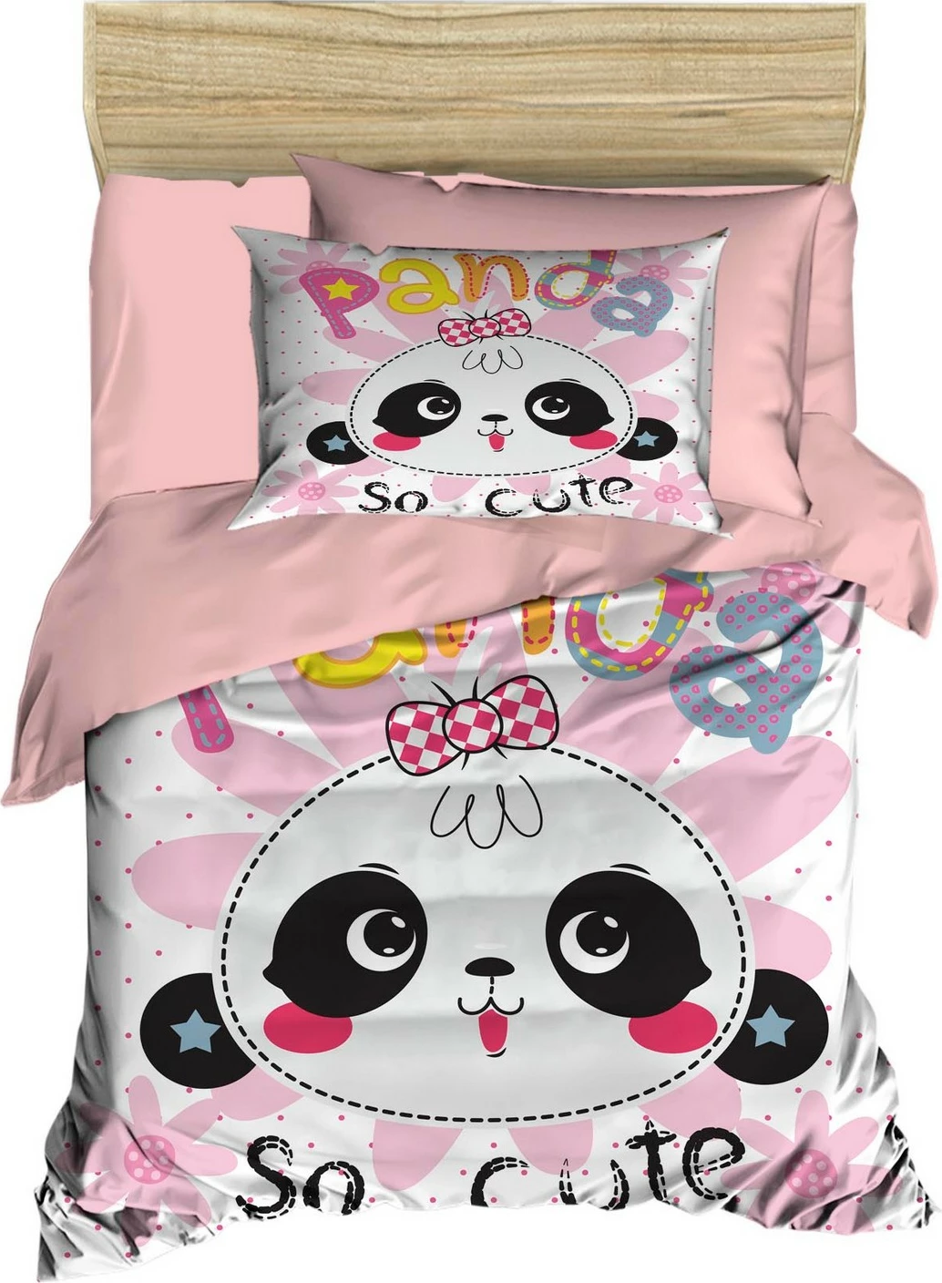 Set mbulesë për jorgan për bebe, L'essentiel, PH154, rozë, e bardhë, 4 copë