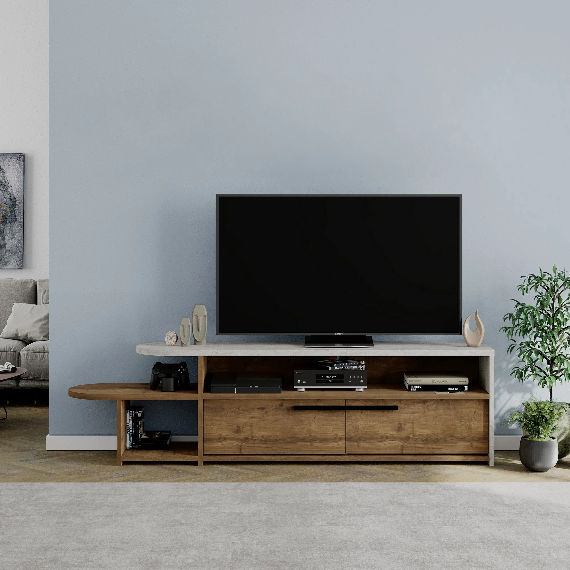 Komodë TV Skye Decor, ngjyrë Lagina-Hitit