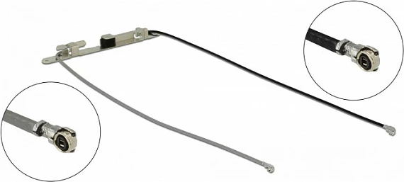 Antena WiFi DeLOCK 12551, Dual-Band 2.4/5 GHz, MHF, e zezë