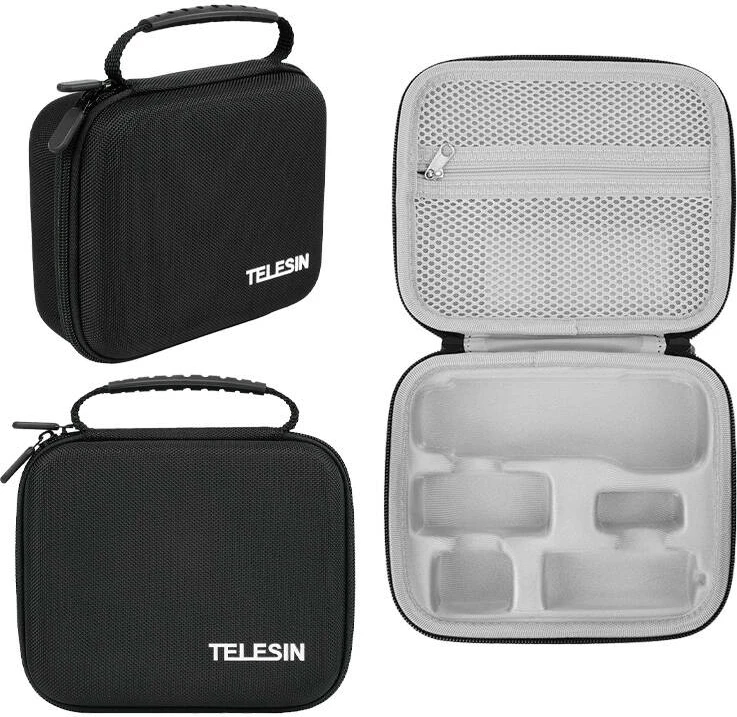 çantë ruajtëse EVA, Telesin, S6-PRC-01-TDJ, për DJI Osmo Pocket 3, me ndarje, 184 x 153.4 x 72 mm, e zezë