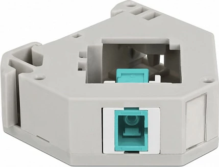 Adapter DIN rail DeLOCK Keystone SC Simplex, SC femër në SC femër, aqua/gri/bardh