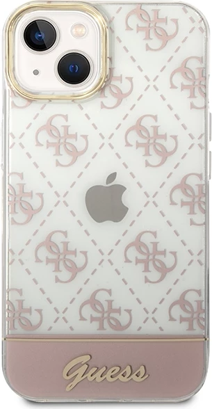 Mbështjellës Guess 4G Pattern Script për iPhone 14 Plus 6.7\", hardcase TPU/PC, rozë