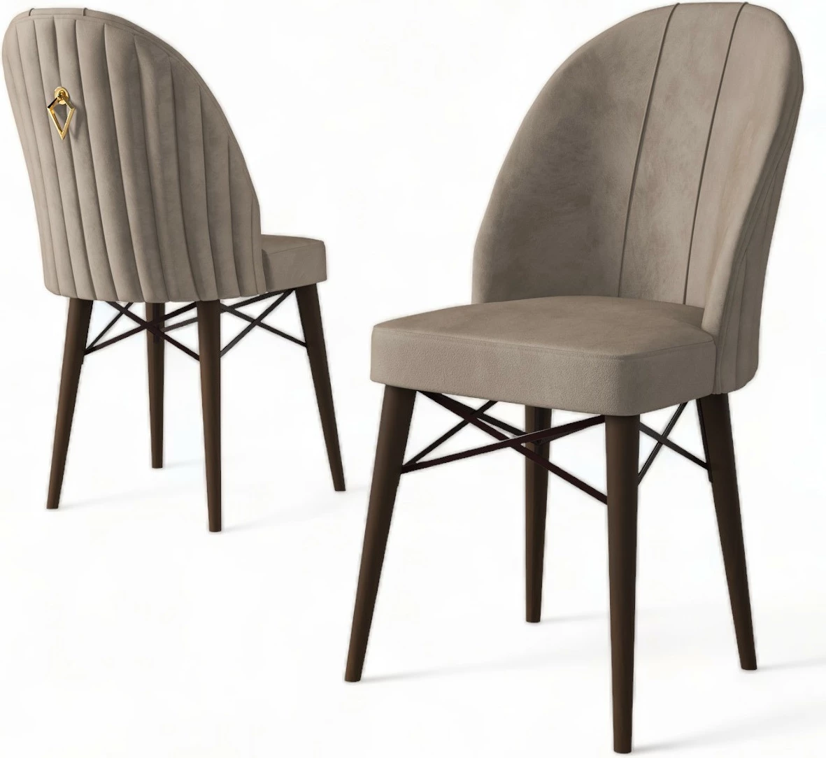 Set karrigesh (4 copë) Hanah Home, Ritim, kapuçino, kafe
