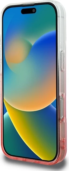 Mbështjellës Guess IML Glitter Gradient MagSafe për iPhone 16 Pro Max, Rozë