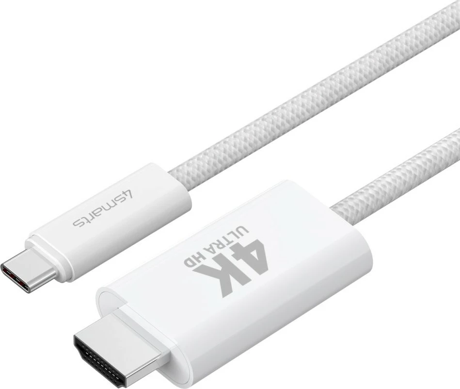 Kabëll USB-C në HDMI 4smarts 540955, 2 m, Bardhë