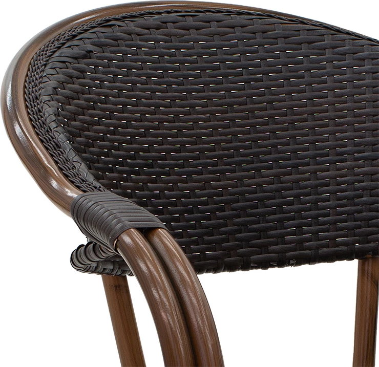 Karrige Paula metal-pe rattan ngjyrë kafe