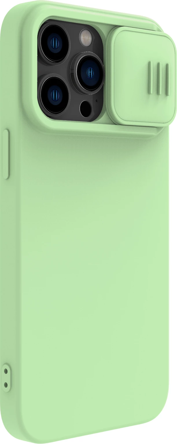 Mbështjellës Nillkin CamShield Silky Silicone për iPhone 14 Pro, me mbulesë kamere, Gjelbër