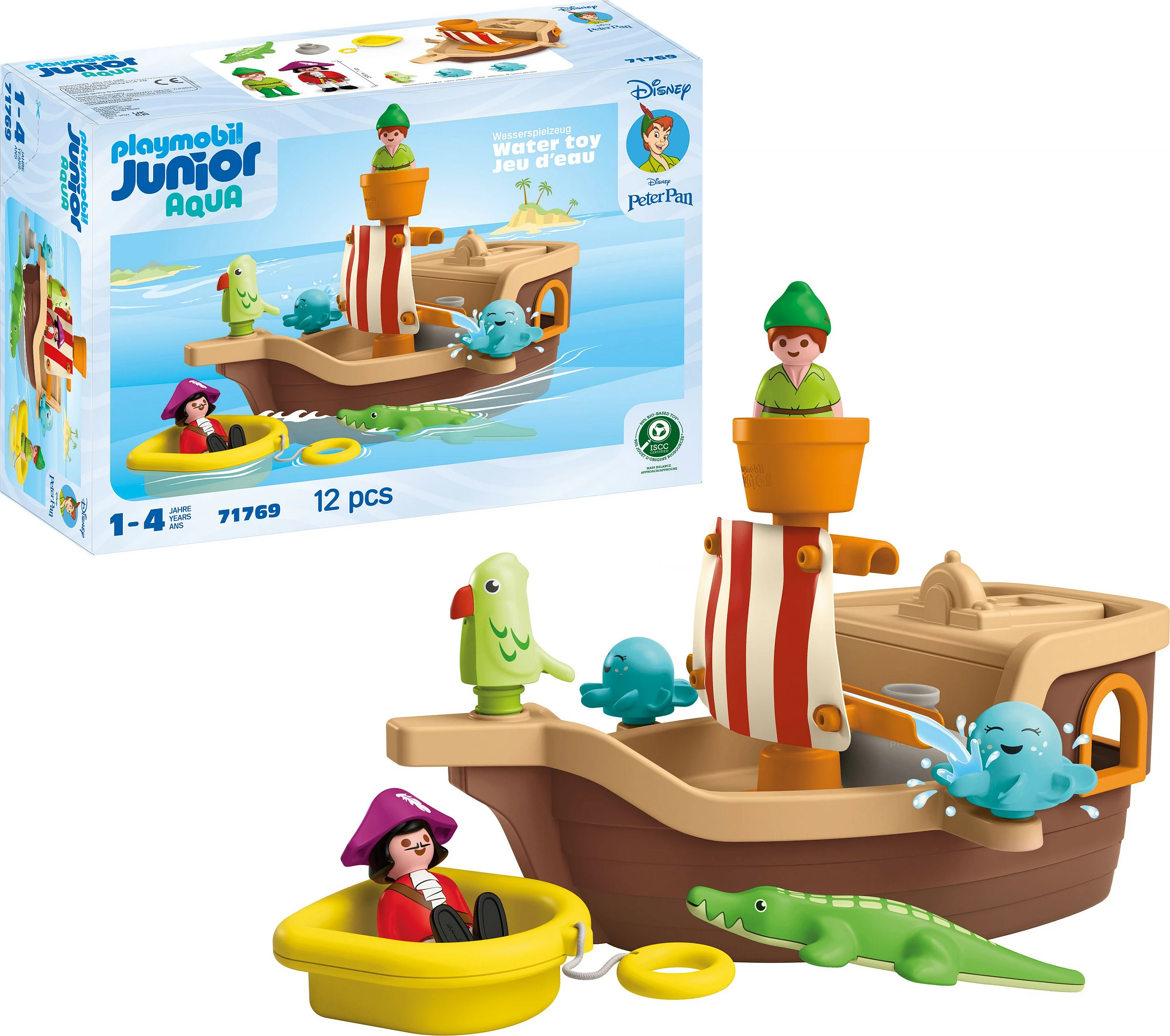 Set lodër Playmobil Junior & Disney 71769, Anije Pirate Peter Pan Aqua, shumëngjyrëshe