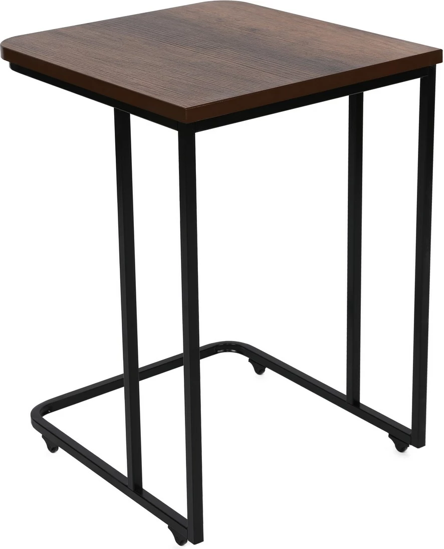 Set tavolinash ndihmëse (3 copë), Hanah Home, metal, ngjyrë arre e zezë, 9401