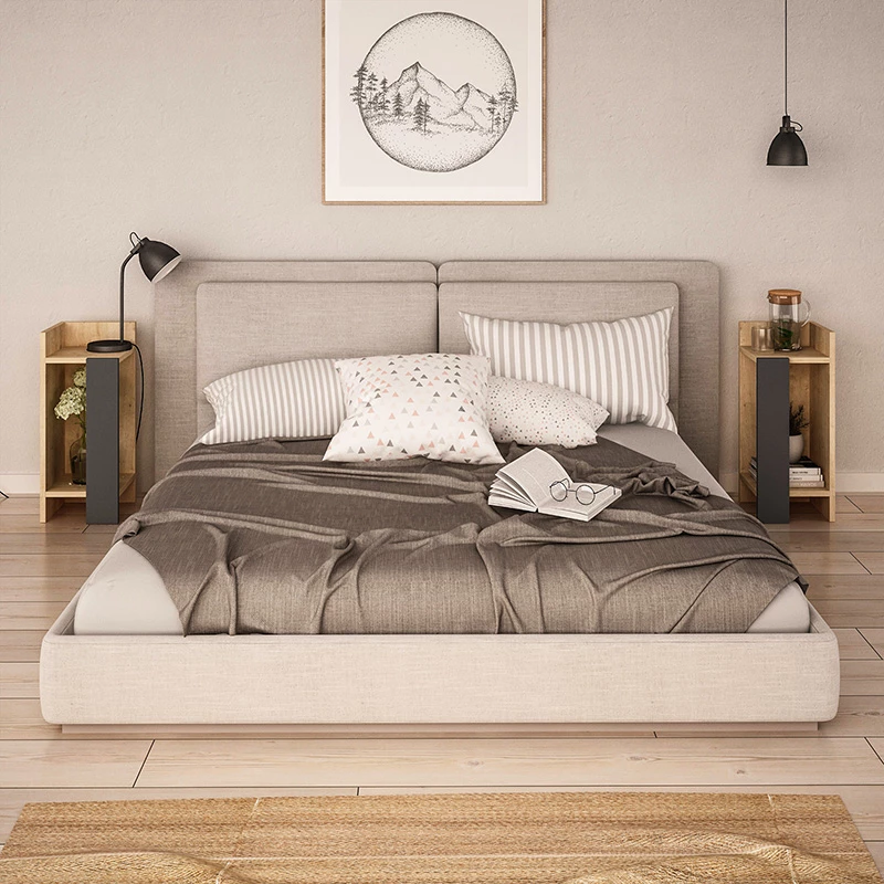 Komodinë për natë Immerse set 2 copë, ngjyrë lisi-antracit, 27x25x60cm